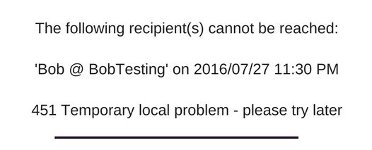 Top 5 causes for email error 451 Temporary local problem