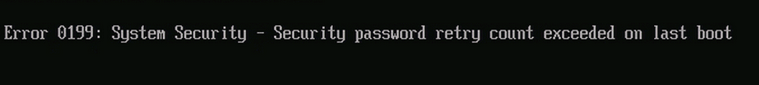 windows error 0199 security password retry count exceeded