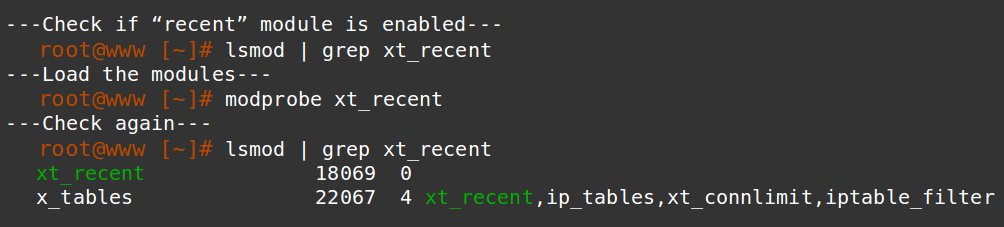 How to configure firewall in linux - Iptables Recent module