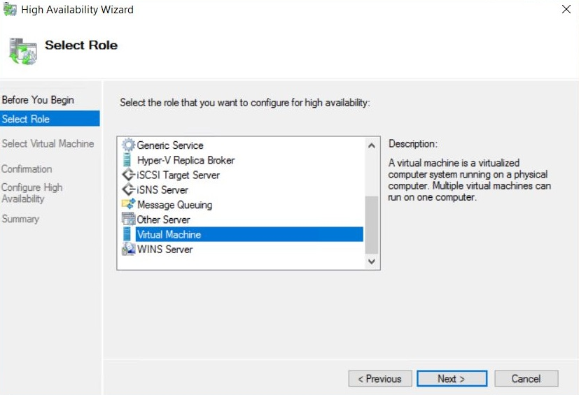 hyper v add VM to cluster