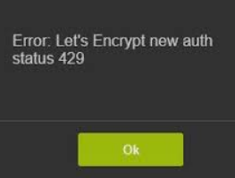 How to fix let's encrypt new auth status 429 error?