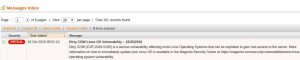 Magento dirty COW vulnerability message
