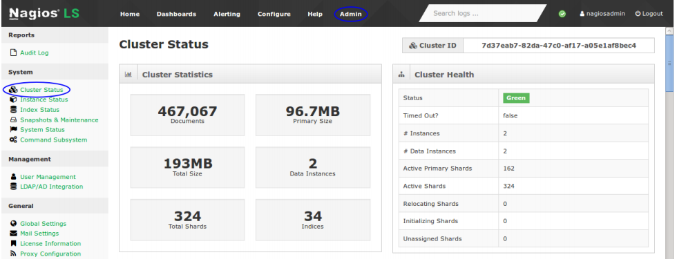 manage Clusters In Nagios Log Server