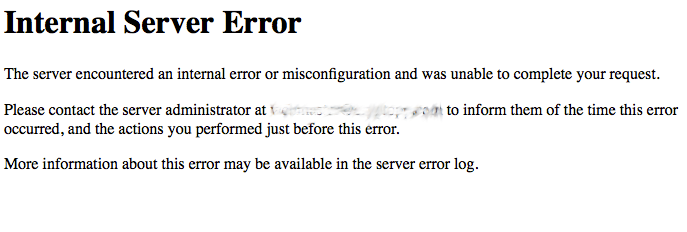 Internal server error in osCommerce website