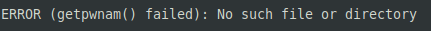 php error getpwnam failed