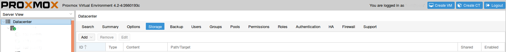 proxmox add iSCSI target