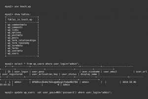 Reset WordPress admin password from MySQL database