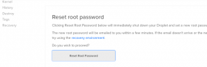 digitalocean reset root password