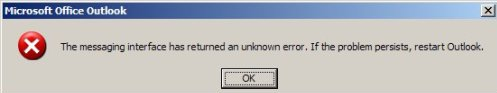 The Messaging Interface Has Returned An Unknown Error 