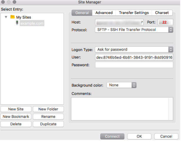 putty sftp connection