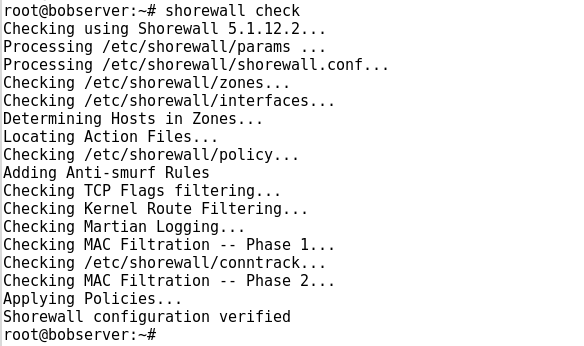 shorewall configuration check