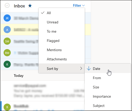 not receiving mails in outlook.com account