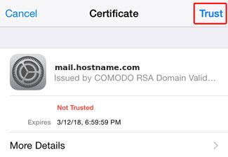 Cannot Verify Server Identity - iPhone - Trust certificate