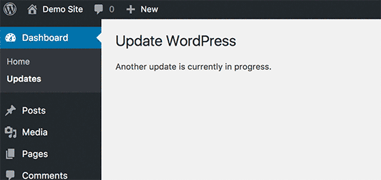 WordPress: Another update currently in process 