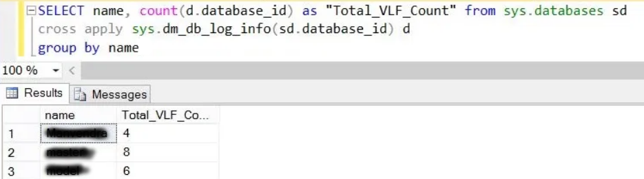 virtual log files in sql server