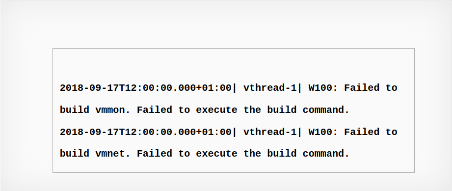 vmware error Failed to build vmmon