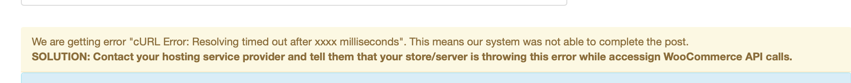 The cURL error in WooCommerce website