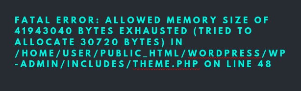 WordPress Allowed memory size exhausted 