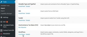 wordpress mirror import